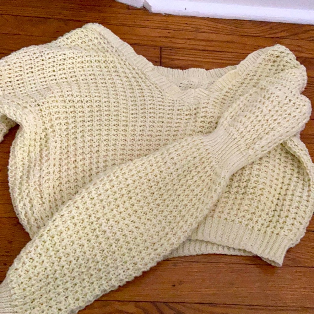 cropped yellow sweater